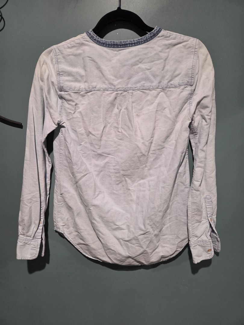 J.Crew Chambray Popover shirt Collarless (sz 2)