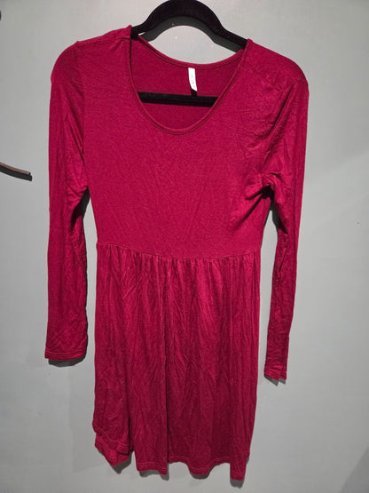 LongYuan Long Sleeve Burgundy Dress (sz S)