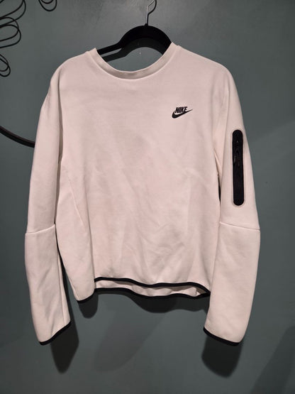 Nike Tech Fleece Crewneck Sweater White/Black (sz L)