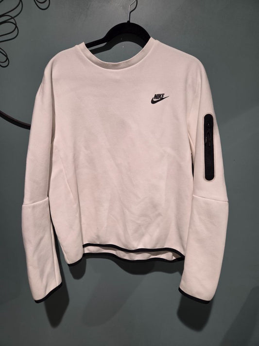 Nike Tech Fleece Crewneck Sweater White/Black (sz L)