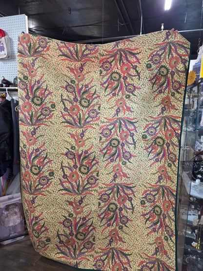 Hand made quilt palm trees and birds 64x86