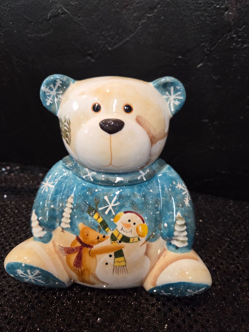 Christmas Cookie Bear Cookie Jar