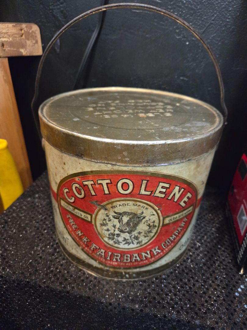 Antique Cottolene Tin Pail Early 1900's