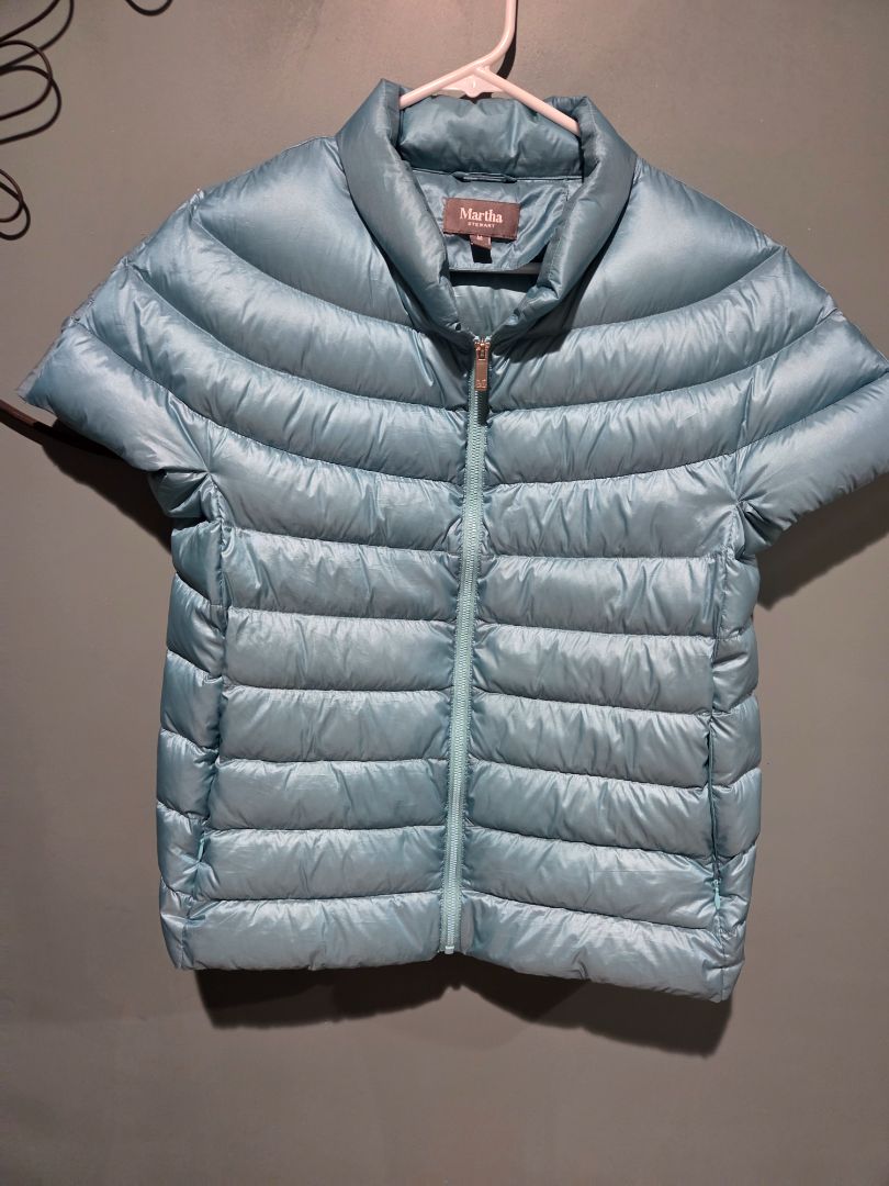 Martha Stewart Short Sleeve Quilted Down Puffer Jacket (sz M)