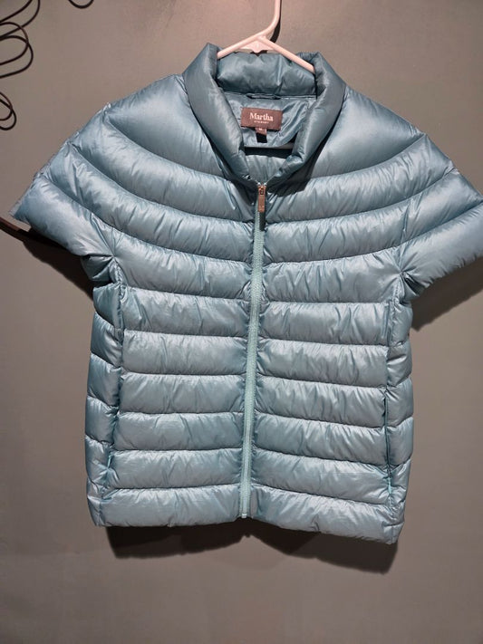 Martha Stewart Short Sleeve Quilted Down Puffer Jacket (sz M)