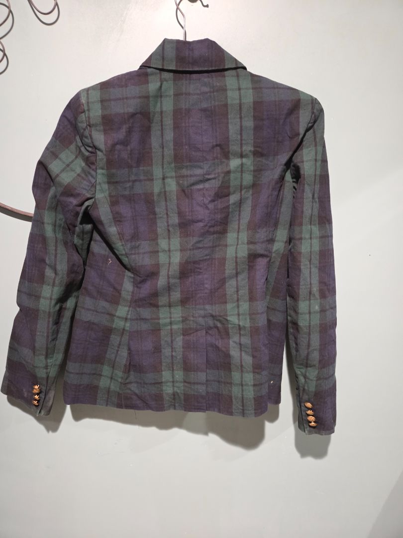 Vintage Ralph Lauren 98% Cotton Green Tartan Plaid (sz 6)