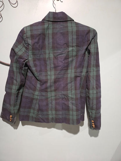 Vintage Ralph Lauren 98% Cotton Green Tartan Plaid (sz 6)