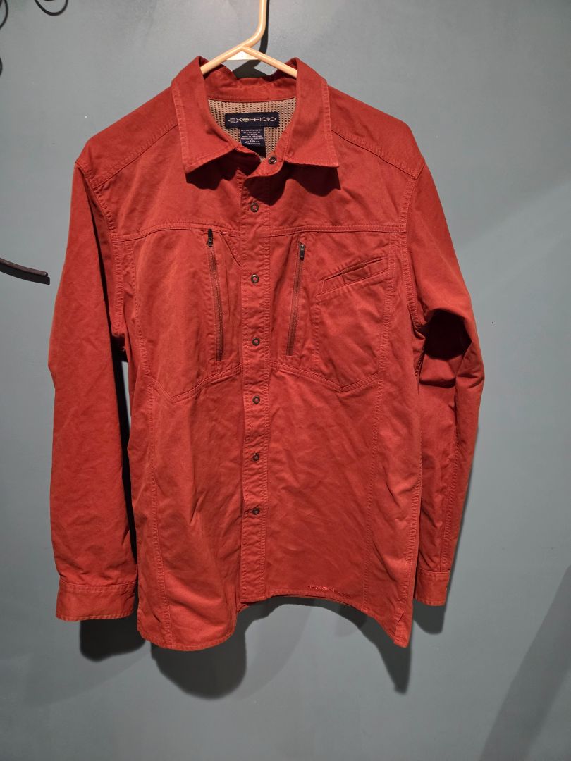 Exofficio Long Sleeve Button Shirt Rust Men's (sz S)