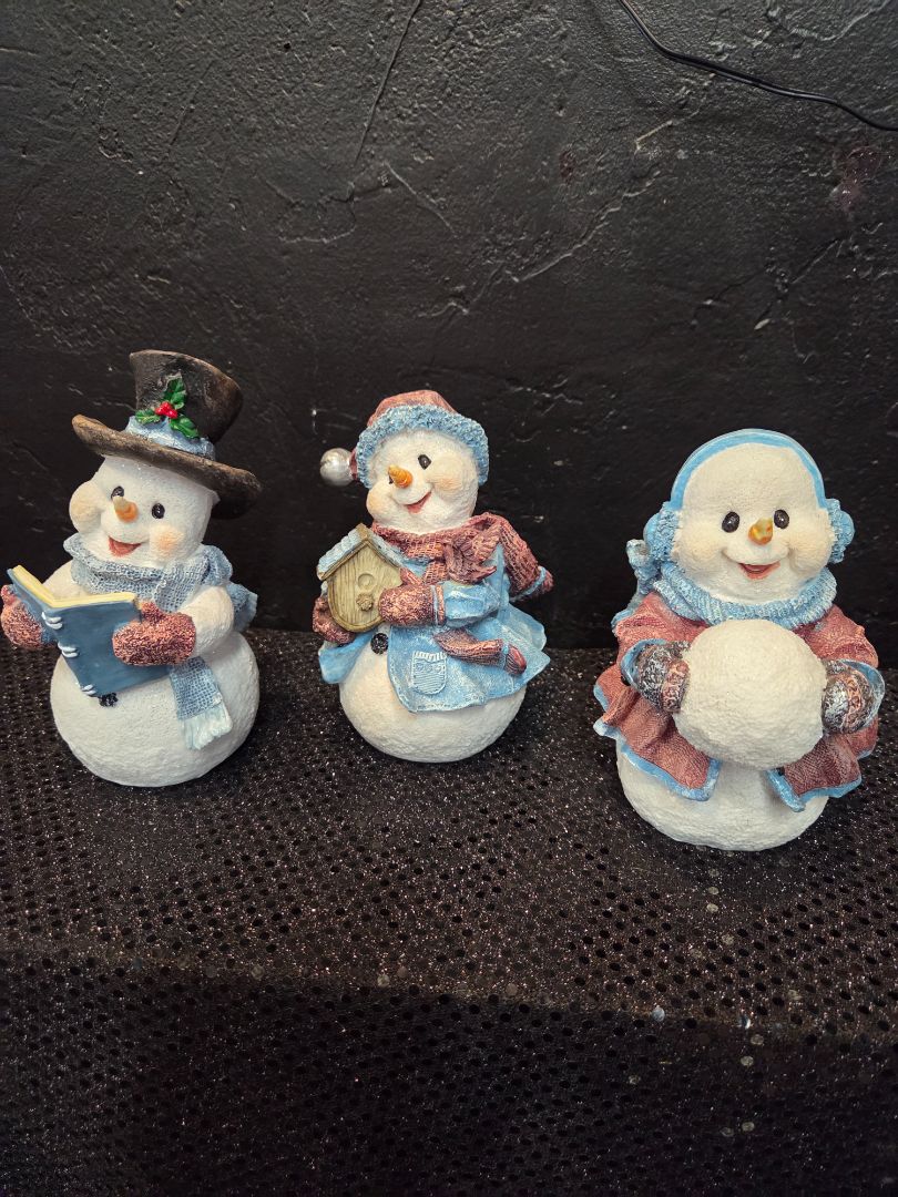 Polyresin Snowmen set of 3