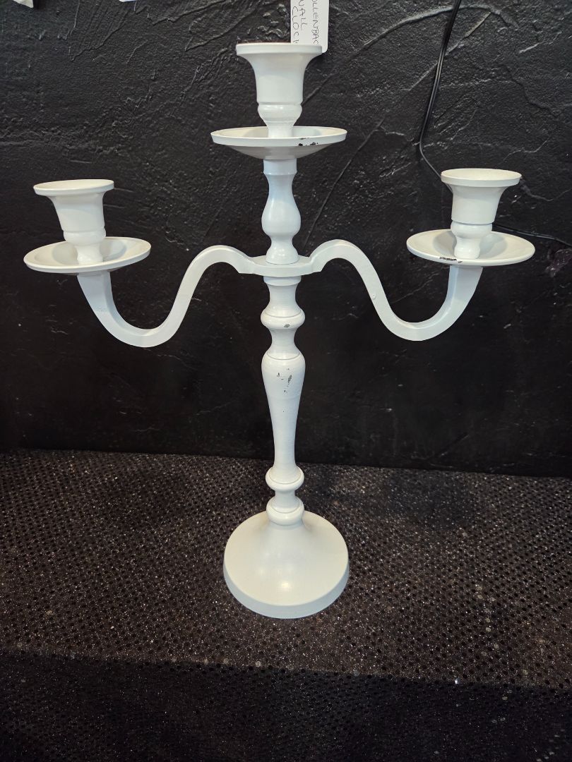 3 Branch Candelabra White
