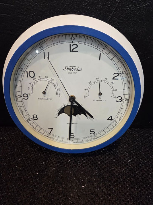 Vintage Sunbeam Quartz Weather Station wall Clock