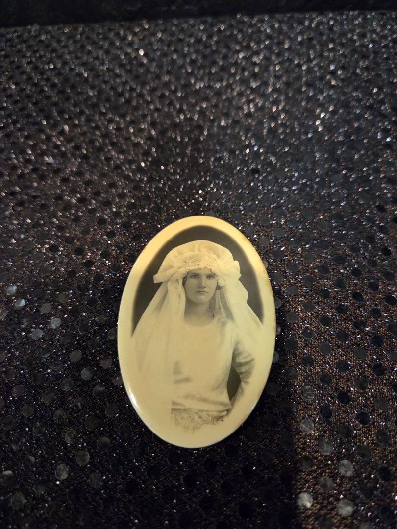Vintage 1930's Photo Pocket Mirror