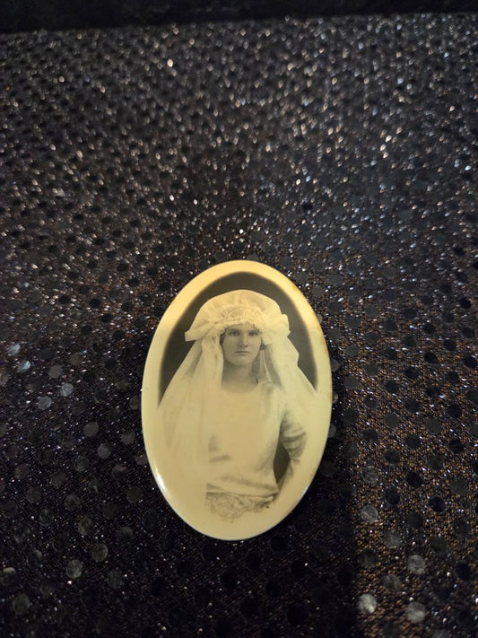 Vintage 1930's Photo Pocket Mirror