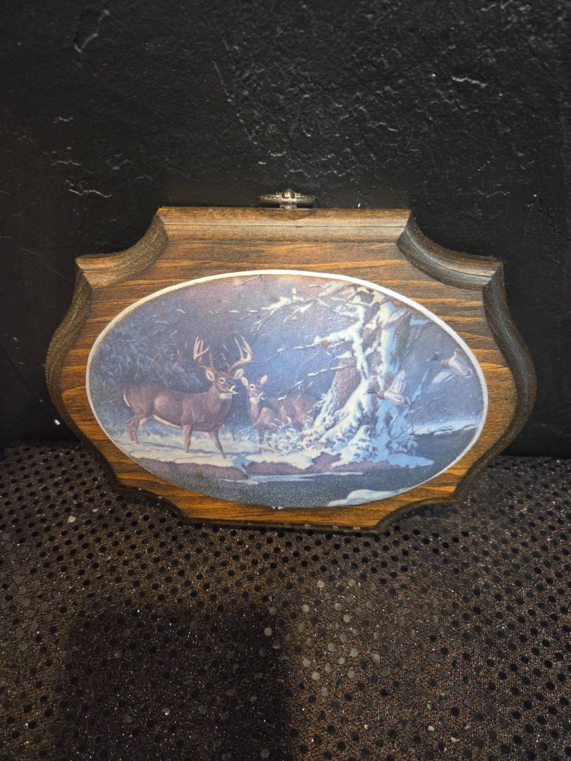Vintage Deer Nature Scene Picture