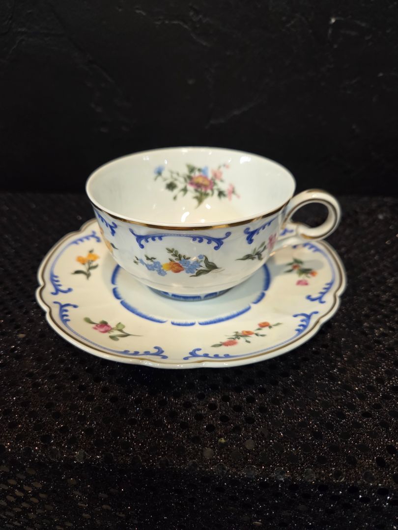 Vintage Charles Haviland Teacup Set Marjolaine Pattern Limoges