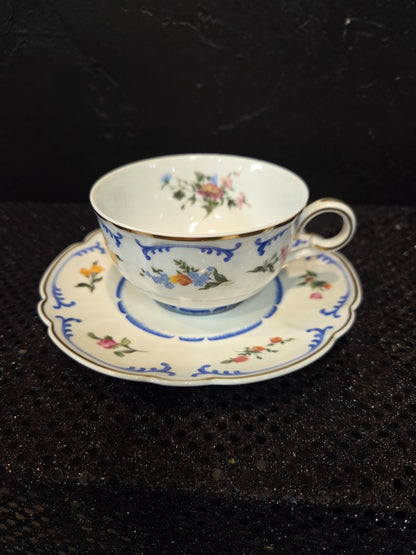 Vintage Charles Haviland Teacup Set Marjolaine Pattern Limoges