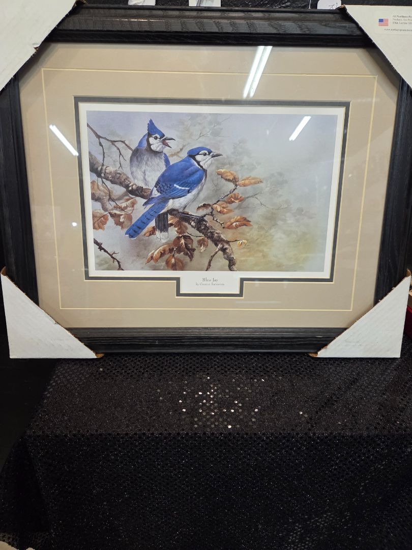 Gamini Ratnavira Blue Jay Bird Art