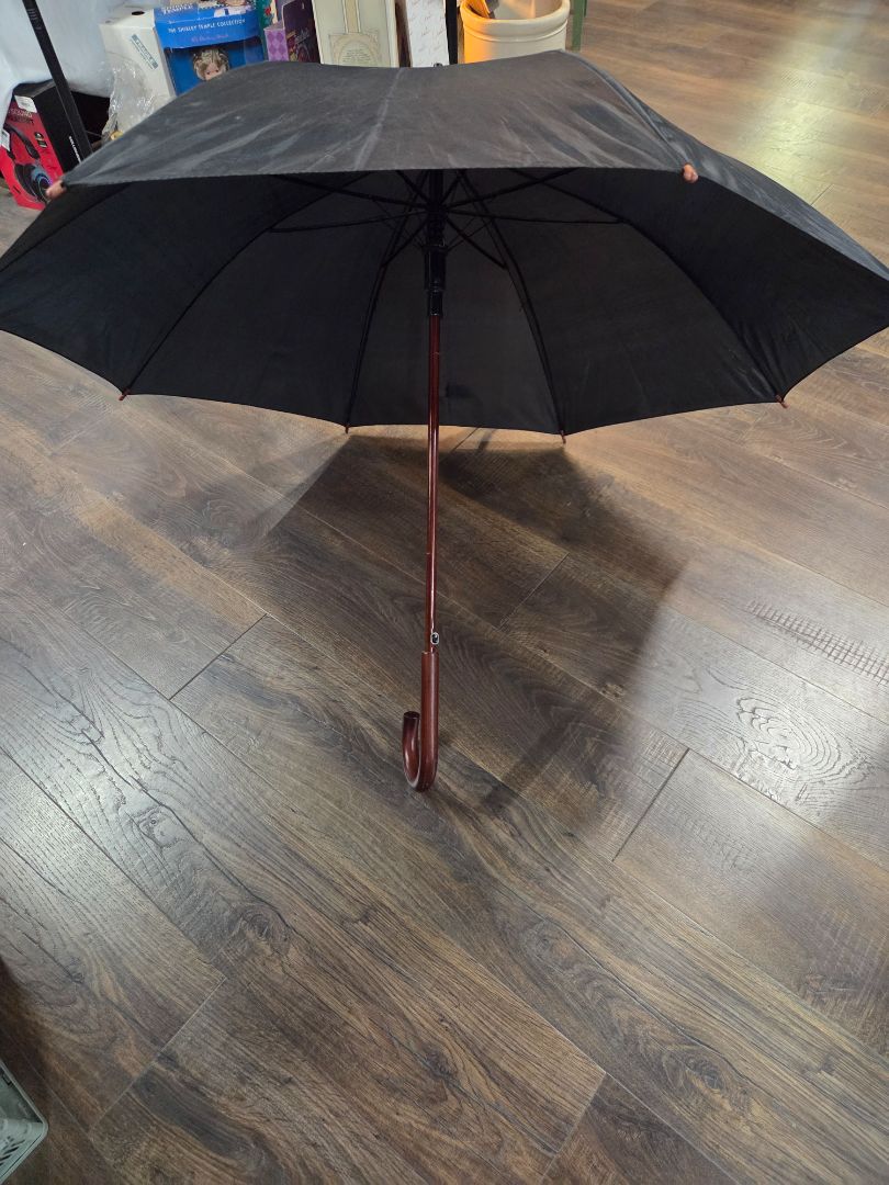 Umbrella Black with Wood Handle