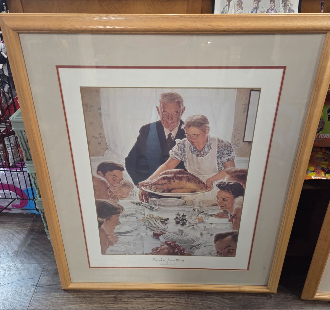 Artisan-Signed Norman Rockwell "Freedom From Want"
