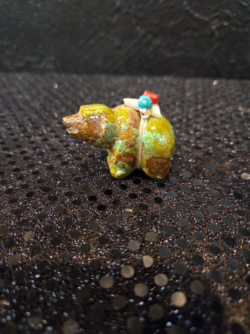 2R609 Zuni Chrysocolla Bundle Bear