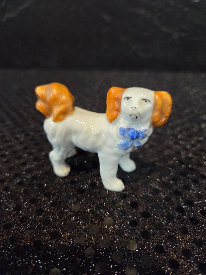 Antique Miniature Hertwig Bisque Dog