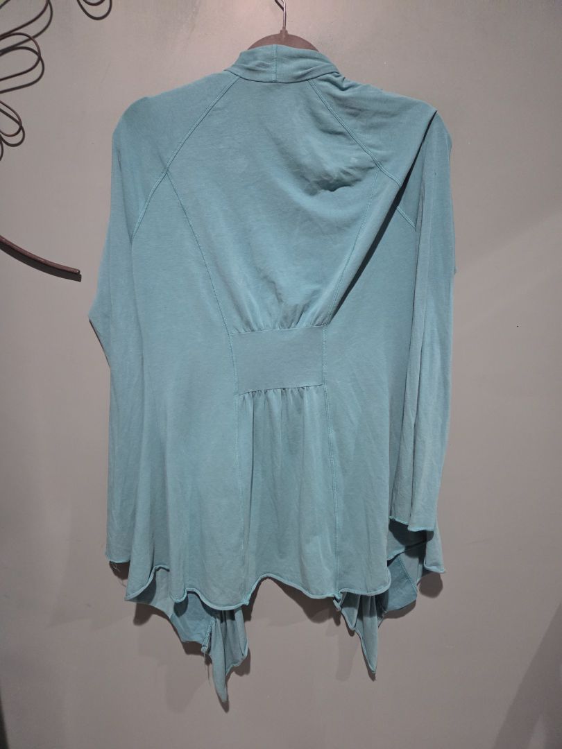 Lucy Teal Blue Open Front Cardigan Size Large