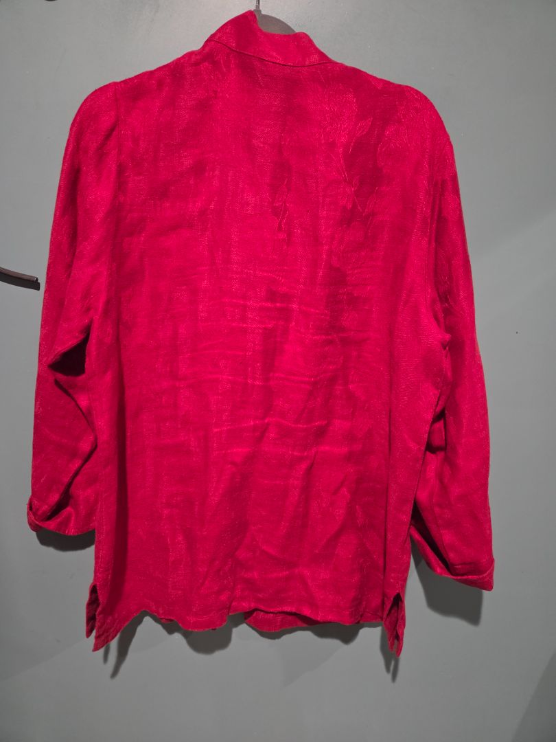 Kelf 100% Linen Asian Inspired Jacket with large buttons
