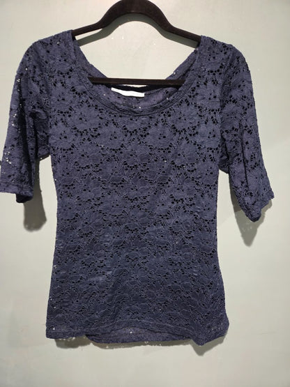 Maurices Navy Blue Lace Top