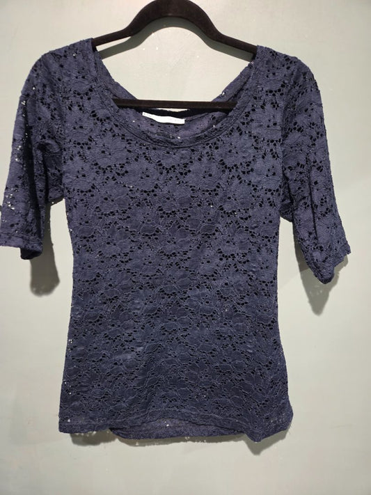 Maurices Navy Blue Lace Top