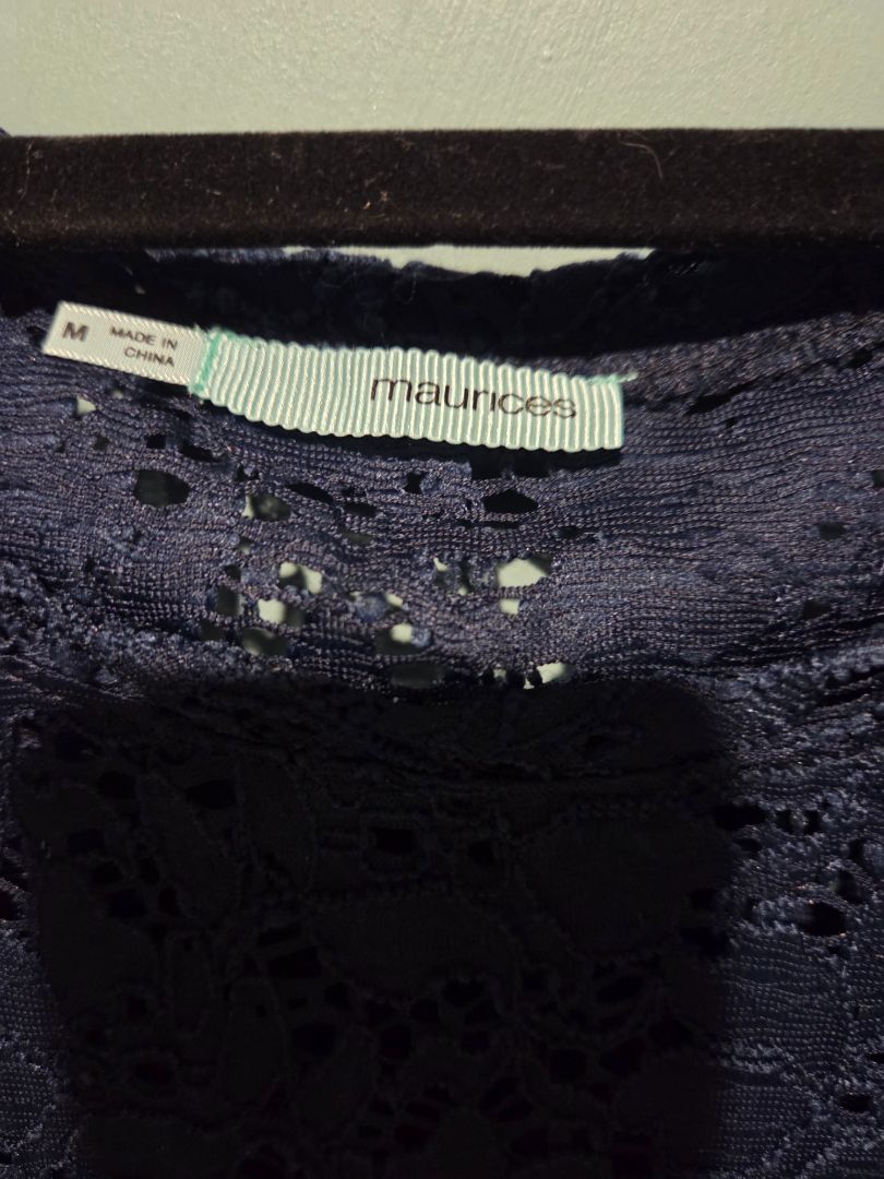 Maurices Navy Blue Lace Top