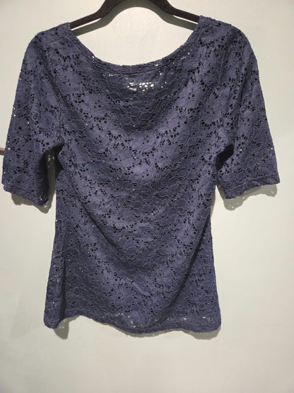 Maurices Navy Blue Lace Top