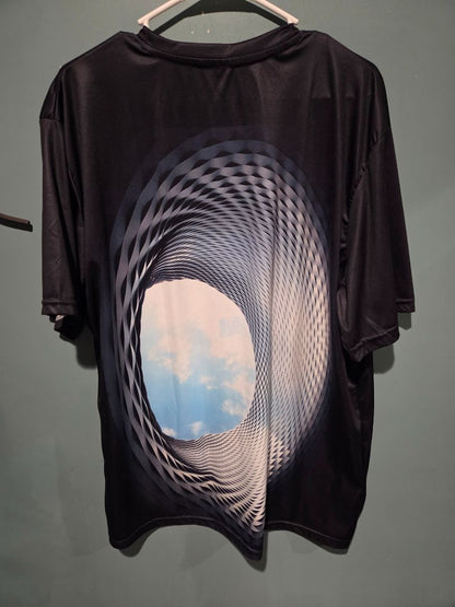 3D Graphic Printed Crew Neck Top Men's XL