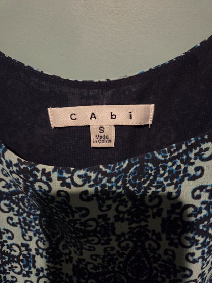 Cabi Cami Top Tank Green/Blue Damask Stripe Small