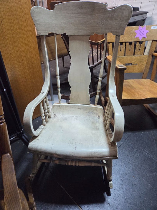 Vintage White Washed Rocking Chair