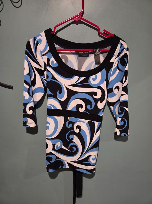 New York & Company Navy/White/Blue top