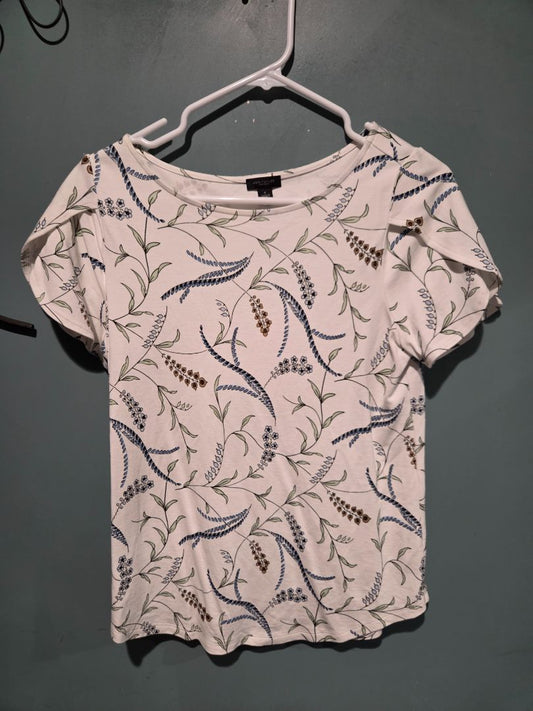 Ann Taylor Flower Print Top Medium