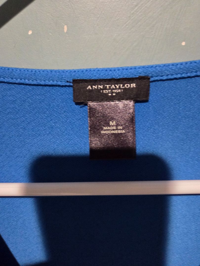 Ann Taylor Royal Blue Wrap Top Medium