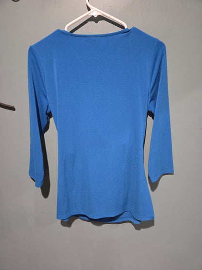 Ann Taylor Royal Blue Wrap Top Medium