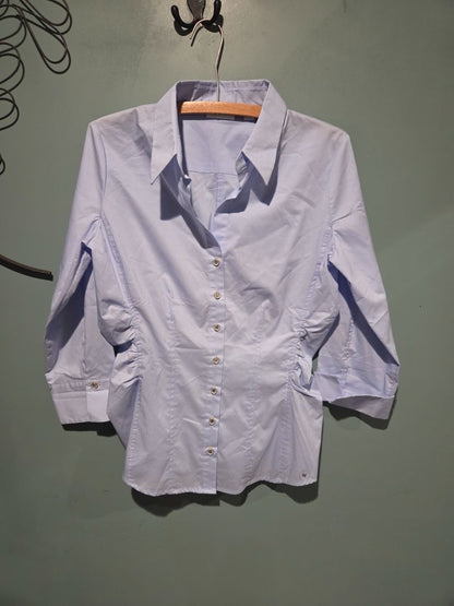New York & Company Purple Button down top Medium