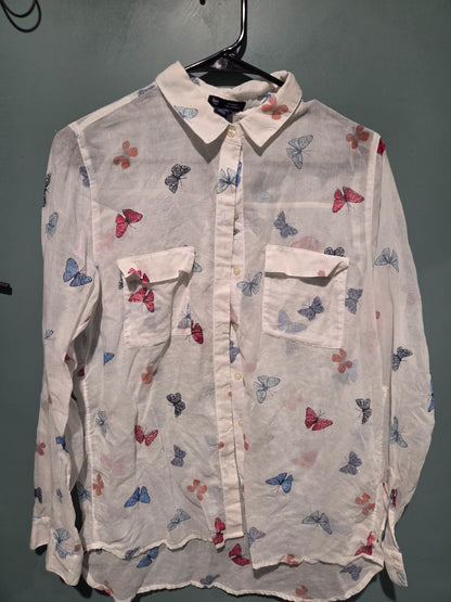 Gap Sheer Butterfly Long sleeve Top Small