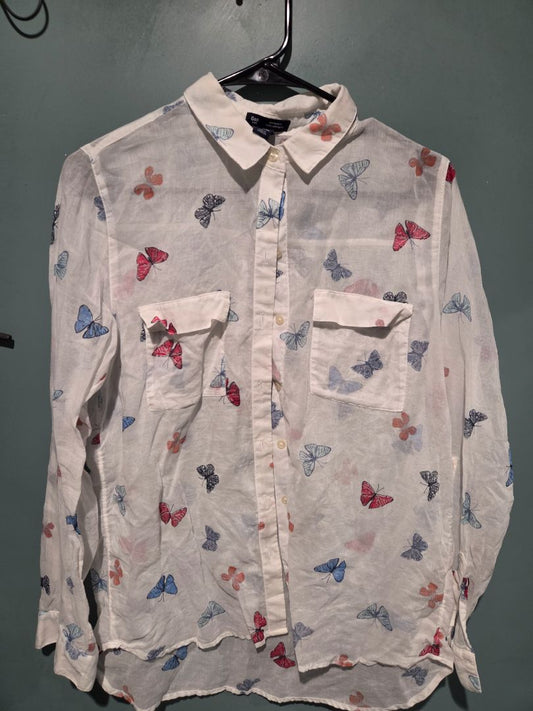 Gap Sheer Butterfly Long sleeve Top Small