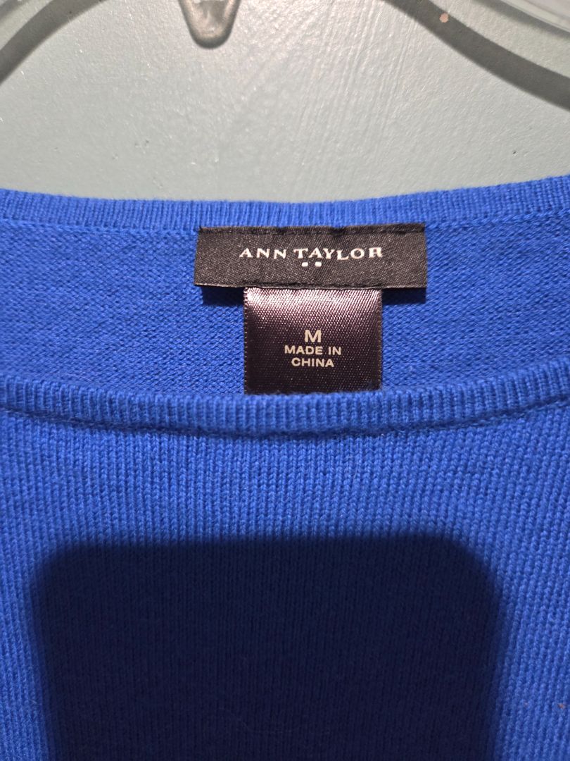 Ann Taylor Royal Blue Knit Top Medium