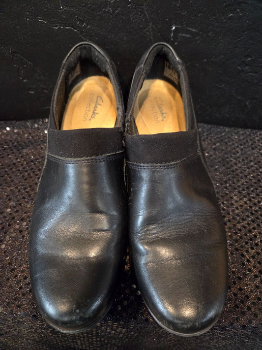 Clarks Black Shoes 7 1/2