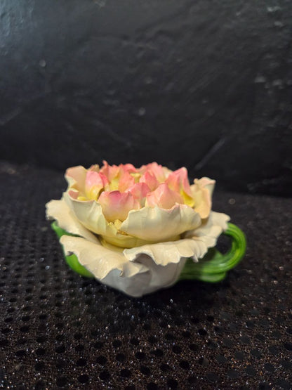 Vintage Cosmos Porcelain Tea Pot Pink/Yellow Rose Tea light