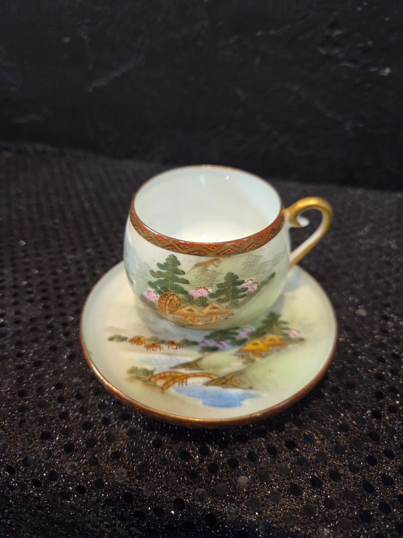 Vintage Hand Painted China Egg Shell Hand Painted Tea Cup
