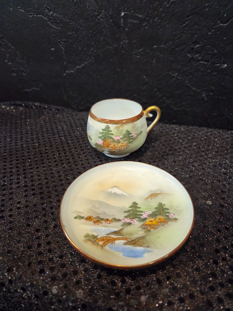 Vintage Hand Painted China Egg Shell Hand Painted Tea Cup