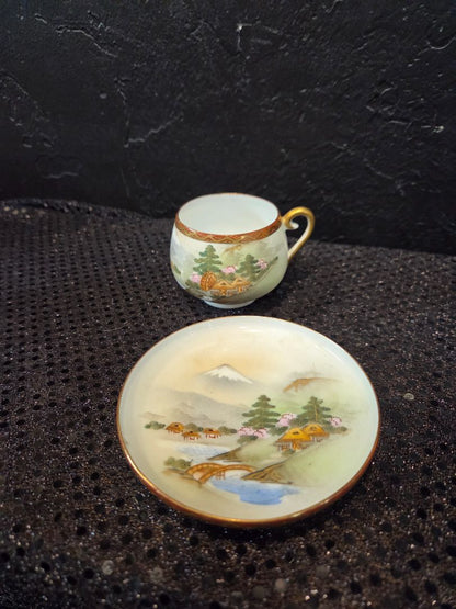 Vintage Hand Painted China Egg Shell Hand Painted Tea Cup