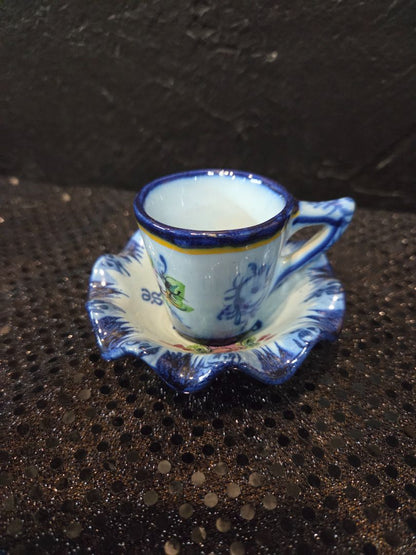 Hand painted teacup and saucer