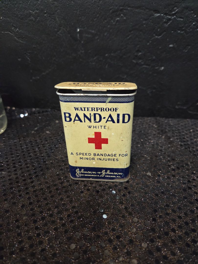 Vintage Metal Johnson & Johnson Band Aid Container
