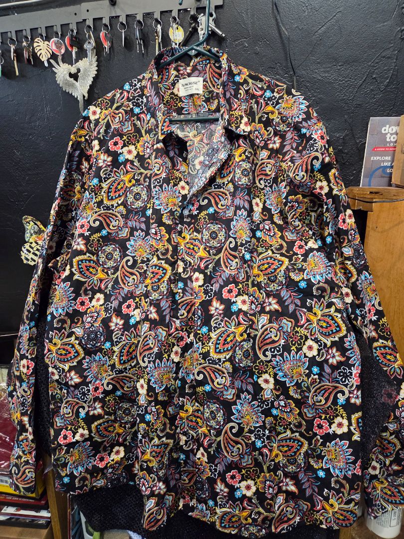 Tunevuse Button Down Shirt regular Fit Paisley 3xl top